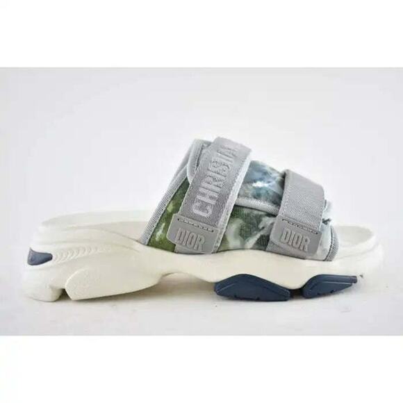 Dior D-Wander Blue Shaded Camouflage Platform Logo Slide Mule Flat Sandal 35.5 - Picture 1 of 8